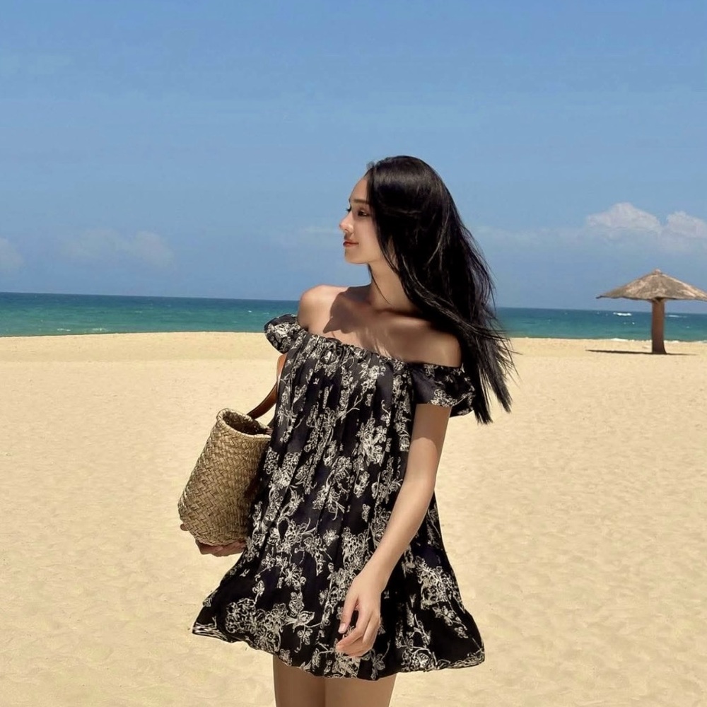 off shoulder pumpkin dress